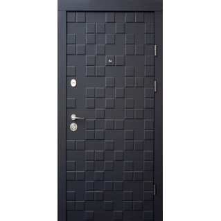 Двері вхідні квартирного типу • Ультра • Онтаріо (софт чорний/білий супермат)