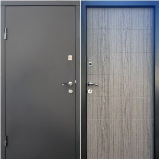 Двері вхідні вуличного типу • Метал/МДФ • Стандарт М • Горизонталь (графіт/дуб вулканічний)