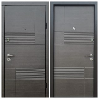 Дверь входная квартирного типа • Эталон • Калифорния (венге серый горизонт)