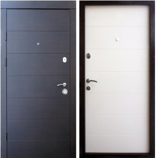 Двері вхідні квартирного типу • Преміум • Горизонталь (венге темний горизонт/венге ванільний горизонт)