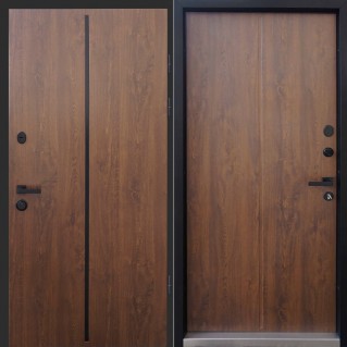 Двері вхідні вуличного типу • Форт Lama • Line (дуб темний)