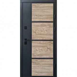 Двері вхідні вуличного типу • Стріт • Бонд (графіт пісок-дуб сонома / гладь vinorit білий)