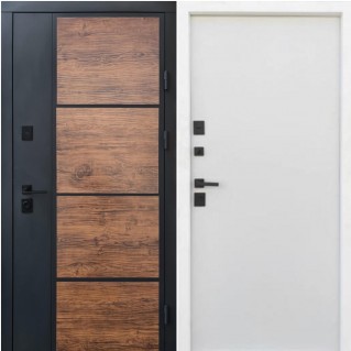 Двері вхідні вуличного типу • Стріт • Бонд (графіт пісок-темне дерево / гладь vinorit білий)