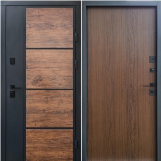 Двері вхідні вуличного типу • Стріт • Бонд (графіт пісок-темне дерево / гладь дуб темний)