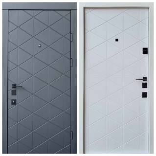Двері вхідні квартирного типу • Авангард • Бакарди (антрацит/біла емаль)