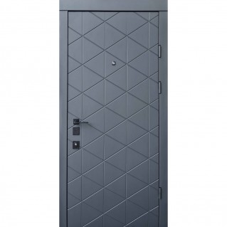 Двері вхідні квартирного типу • Авангард • Бакарди (антрацит/біла емаль)