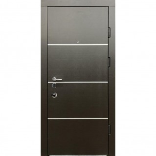Дверь входная квартирного типа • Элит • Горизонталь (венге темное/белое дерево)