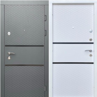 Дверь входная квартирного типа • Комфорт • Грация (антрацит / белый супермат)
