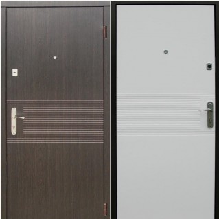 Дверь входная квартирного типа • Эконом • Лайн (венге / ясень белый структура)