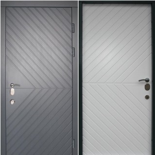 Двері вхідні вуличного типу • Еліт • Ескада (антрацит / білий супермат)