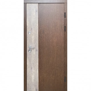 Двері вхідні вуличного типу • Сублімація Акцент • Соната (дуб бронзовий+дуб попелястий / зріз дерева коньячний)