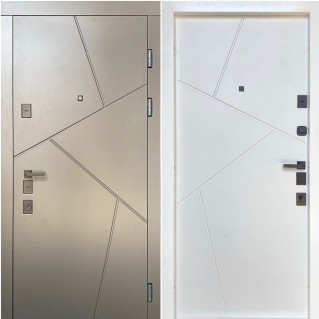 Двері вхідні квартирного типу • Еліт • Стиль (кварцит/білий супермат)
