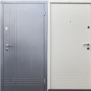 Дверь входная квартирного типа • Оптима плюс • Сити Лайт (антрацит / белый сатин)