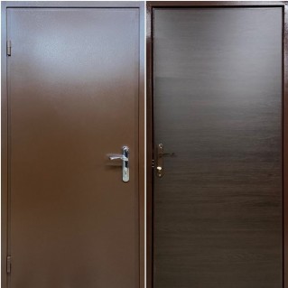 Двері вхідні вуличного типу • Економ • Метал - ДСП (RAL 8017 / венге магія)