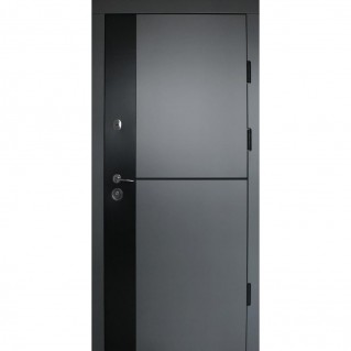 Двері вхідні вуличного типу • Композит • Марсель (антрацит / біле дерево)
