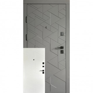 Дверь входная квартирного типа • Элит • Стронг (грифель структура софт / белое дерево)