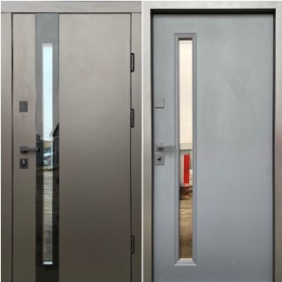 Двері вхідні вуличного типу • Композит • Акорд (сірий композит/антрацит)