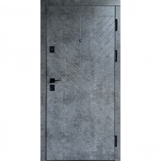 Дверь входная квартирного типа • Премиум • Стоун (мрамор черный/бетон бежевый)