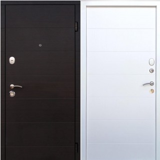 Двері вхідні вуличного типу • Стандарт плюс • Елегант (венге темний горизонт / біле дерево)