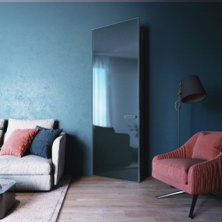 Двері зі склом фарбованим Diamond прихованого монтажу SecretDoors