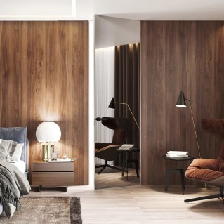 Двері прихованого монтажу із дзеркалом Срібло SecretDoors