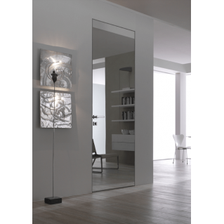 Двері прихованого монтажу із дзеркалом Срібло SecretDoors