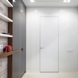 Двері зі склом фарбованим Сатин звичайним прихованого монтажу SecretDoors
