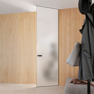 Двері прихованого монтажу із дзеркалом Сатин SecretDoors