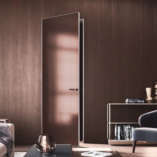 Двері прихованого монтажу із дзеркалом Сатин броназа/графіт SecretDoors