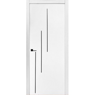 Двері міжкімнатні Status Doors Тріо + moldig Black біла емаль RAL 9003