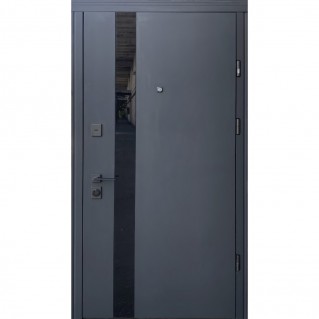 Вхідні двері – Standard Lux Securemme квартира – мод. Slim S Glass-A (софт блек past/білий сатин)