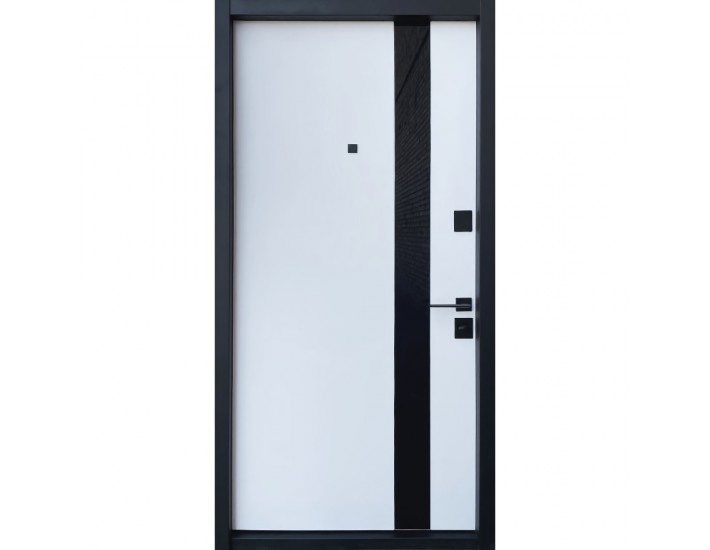 Фото Вхідні двері – Standard Lux Securemme квартира – мод. Slim S Glass-A (софт блек past/білий сатин) 2 Фото Вхідні двері – Standard Lux Securemme квартира – мод. Slim S Glass-A (софт блек past/білий сатин) 2