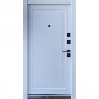 Вхідні двері • К-4 • Florence (чорна структура софт тач/біла емаль)