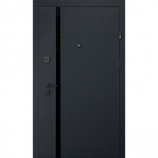 Вхідні двері • К-4 • Fusion Vertical (софт блек/біла емаль)