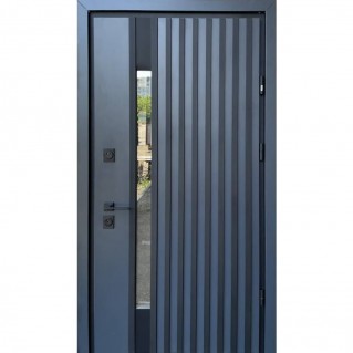 Вхідні двері вуличного типу Proof Mottura мод. Rio-S Loft (антрацит/білий атлас)