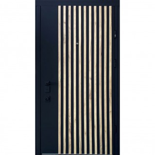 Вхідні двері • Prestige Lux квартира • Plaza Rail (софттач чорний/білий сатин)