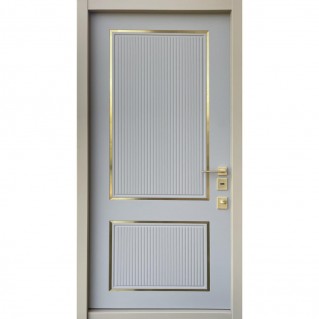 Вхідні двері Prestige Lux квартира Valencia (какао світлий ТМП декор золото)