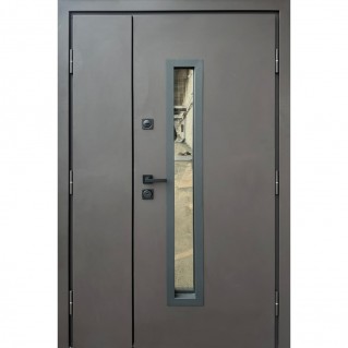 Двері вхідні вуличного типу • Стронг • Браун 1200 (Ral 8019 пісок/дуб темний)