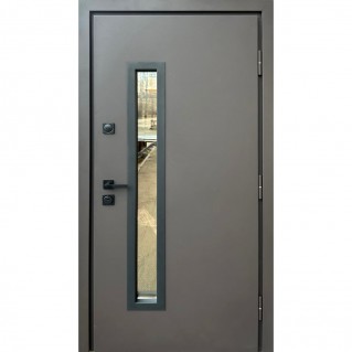 Двері вхідні вуличного типу • Стронг • Браун (Ral 8019 пісок/дуб темний)