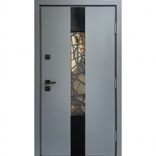 Двері вхідні вуличного типу • Стронг • Плаза (графіт G1298 пісок/антрацит)