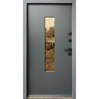 Двері вхідні вуличного типу • Стронг • Плаза (графіт G1298 пісок/антрацит)