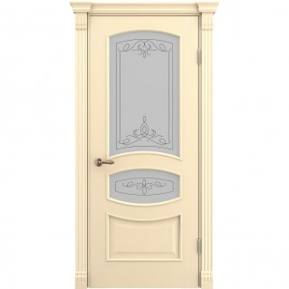 Двері міжкімнатні TERMINUS Caro 50 Ясен crema засклена