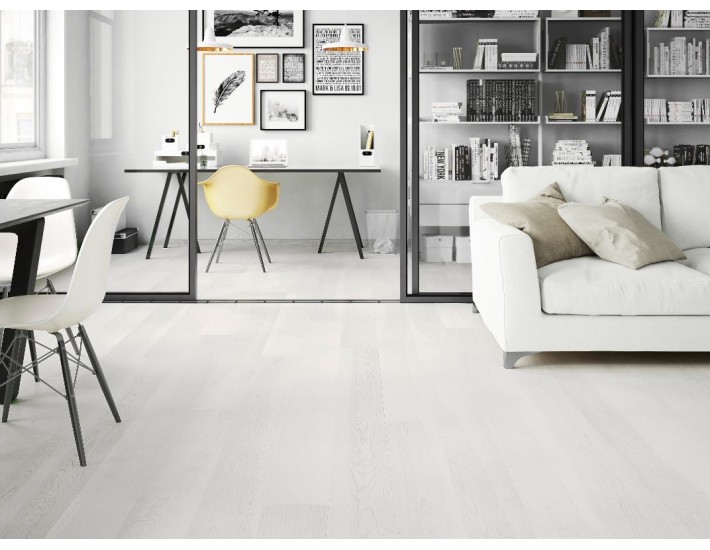 Фото Паркетна дошка BARLINEK Ясен Lemon Sorbet Grande 1W1000489 білий матовий лак 2