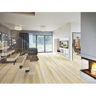 Паркетная доска BARLINEK Ясень Milkshake Grande 1WG000664 белый матовый лак Паркетная доска BARLINEK Ясень Milkshake Grande 1WG000664 белый матовый лак